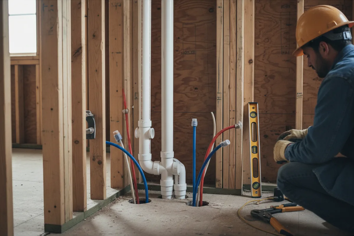 Drain and supply rough-in during Sump Pump Repair in Thousand Palms